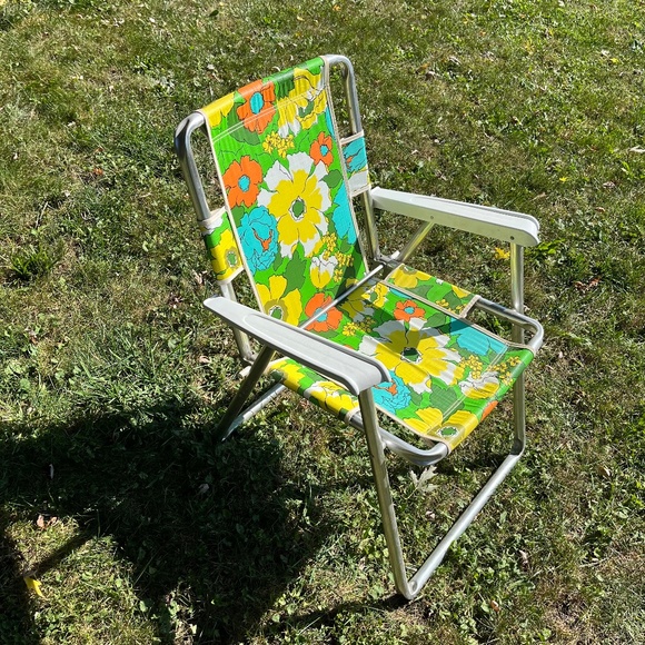 Vintage Other - Vintage 60s / 70s Flower Power Folding Lawn Chair
